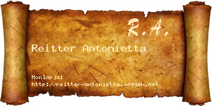 Reitter Antonietta névjegykártya